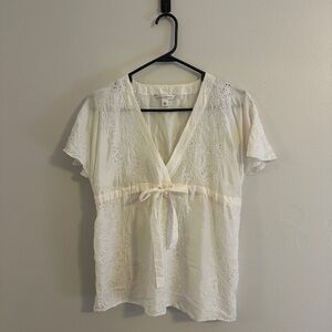 Banana Republic Vintage Cream Silk Blouse